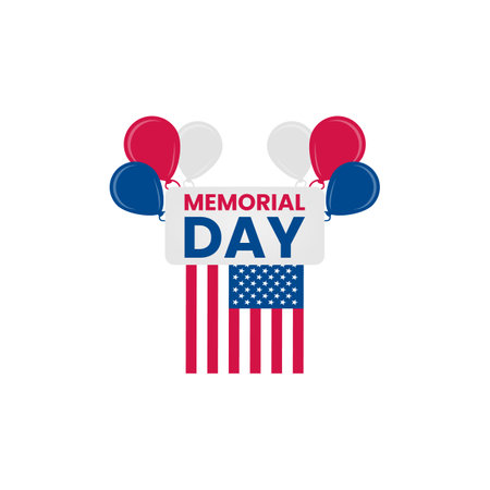 Memorial Day Vector Design Template. United States of America National Holiday.のイラスト素材