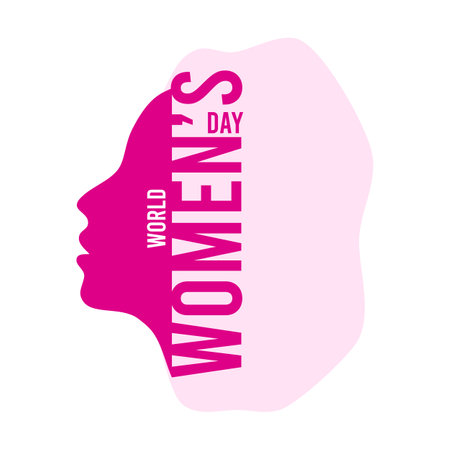 Silhouette of a woman's head. Happy Women's Day.のイラスト素材