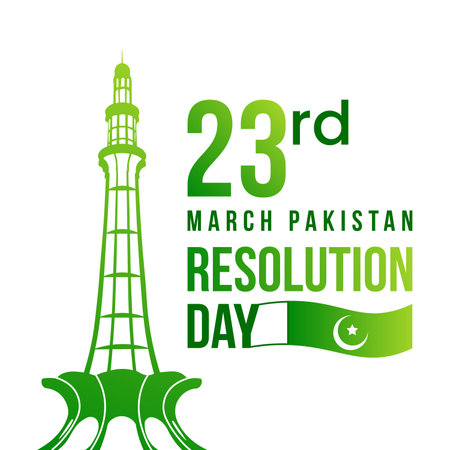 23rd March Pakistan Resolution Day designのイラスト素材
