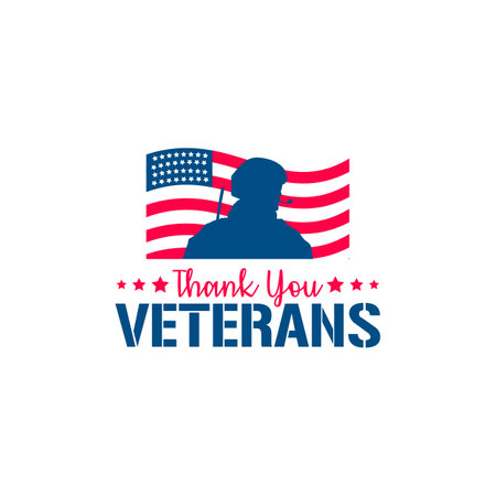 Thank You Veterans Day Vector Template Designのイラスト素材