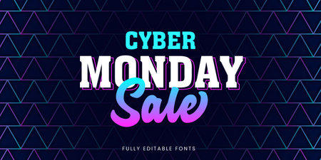 Cyber Monday Sale Banner. Cyber Monday Sale Poster Template. Fully Editable. Vector designのイラスト素材