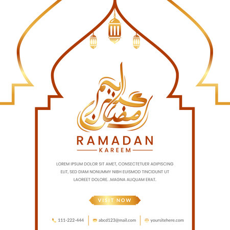 Ramadan Kareem Greeting Card Template Vector Illustration.のイラスト素材