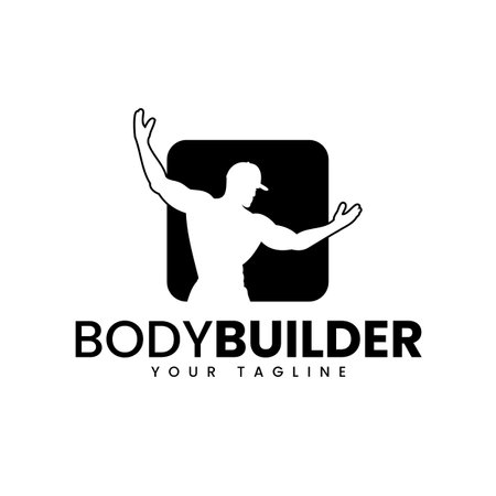 Bodybuilder logo design vector template. Fitness logo design.のイラスト素材