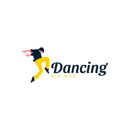 Dancing logo template vector design. Dancer logo templateのイラスト素材
