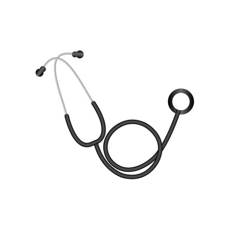 Stethoscope icon on a white background, Healthcareのイラスト素材