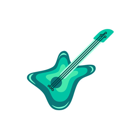 Electric guitar isolated on white background. Vector illustration in flat style.のイラスト素材