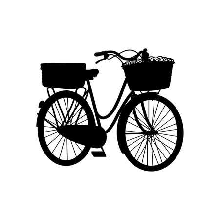 bicycle silhouette isolated on white background. vector illustration eps 10のイラスト素材
