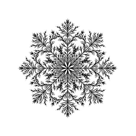 Snowflake vector illustration. Christmas and New Year ornament. Beautiful snowflake isolated on white background.のイラスト素材