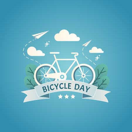 Bicycle Day Celebration Poster â Vector Design for Event and Awarenessのイラスト素材