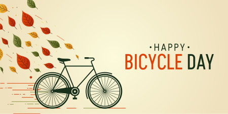 Happy Bicycles Day: Eco-Friendly Celebration Banner Vectorのイラスト素材