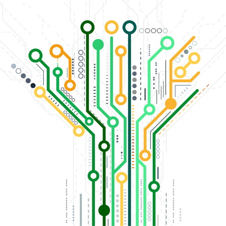 background abstract technology vectors color flat circlesのイラスト素材