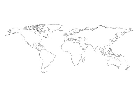 Vector World Map ,element furnished by Nasaのイラスト素材