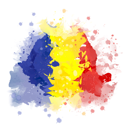 map of Romania Watercolor paintのイラスト素材