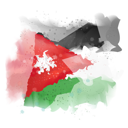 map of Jordan Watercolor paintのイラスト素材