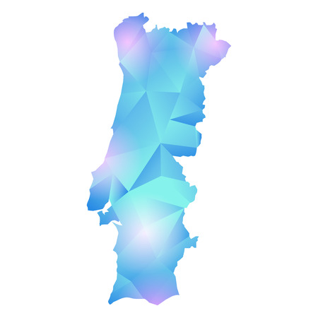 vector map of Portugal polygonのイラスト素材