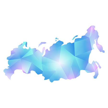 vector map Russia polygonのイラスト素材