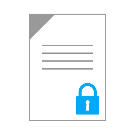 Document with padlock icon. Data security technology concept.のイラスト素材