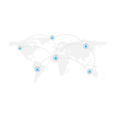Data security technology communication vector design illustrationのイラスト素材