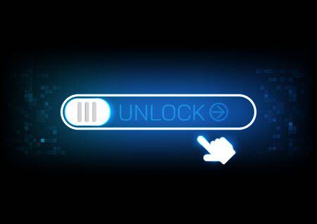 vector abstract background technology finger access data securityのイラスト素材