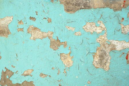 Concrete wall texture with old blue paintの写真素材
