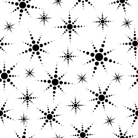 Abstract stars seamless background. Black Vector illustration.のイラスト素材