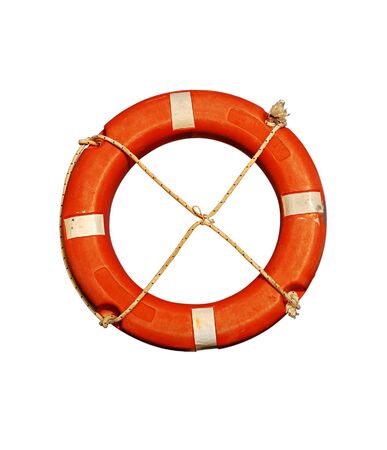 Red buoy isolated on a white backgroundの写真素材