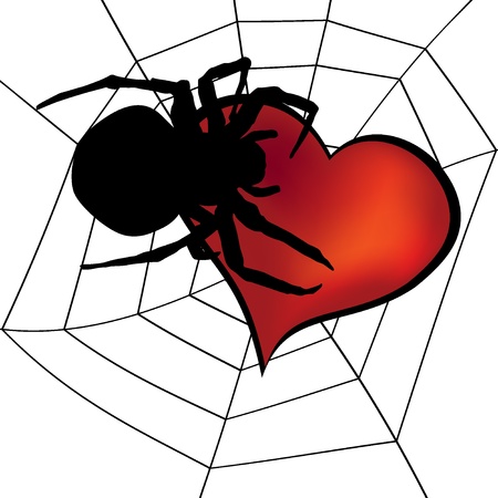 Spider and Heartのイラスト素材