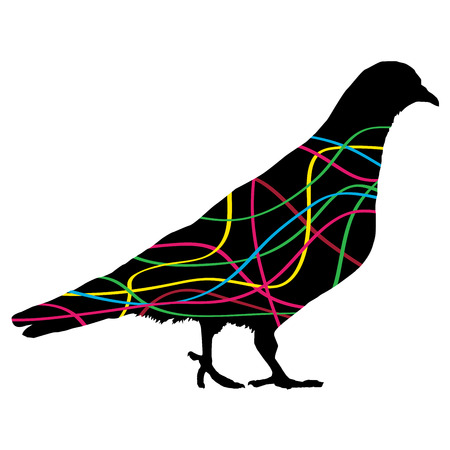 Dove. Colorful vector abstract illustration.のイラスト素材
