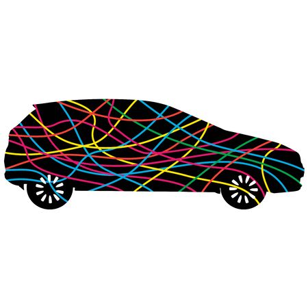 Abstract car. Colorful vector illustration.のイラスト素材