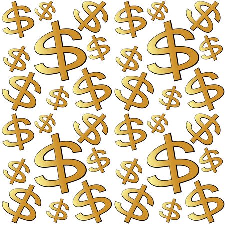 The dollar sign. Seamless vector background.のイラスト素材