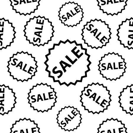Seamless background with black sale signs over white.のイラスト素材