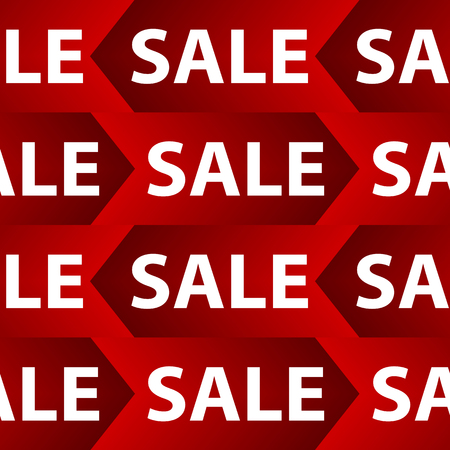 Seamless background with red sale signs over white.のイラスト素材