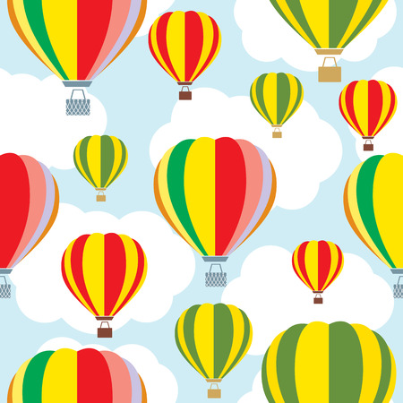 Aerostat balloon over sky. Colorful pattern.のイラスト素材
