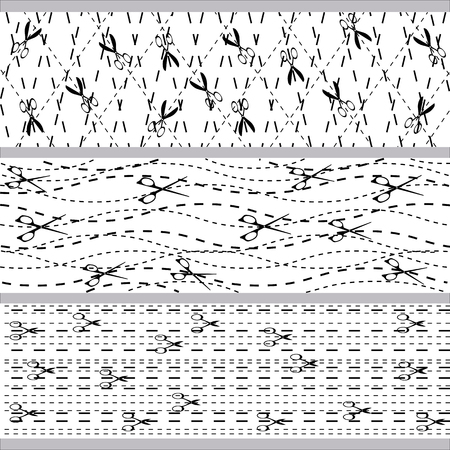 Line cutting scissors.のイラスト素材