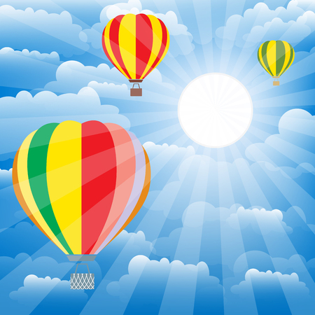 Aerostat balloons over sky.のイラスト素材
