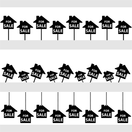 Three stripes with for sale signs.のイラスト素材