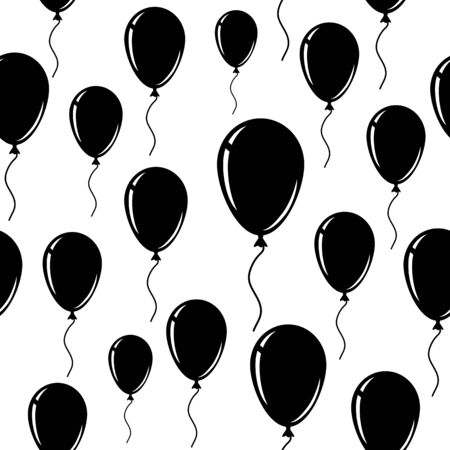Balloon. A seamless black and whiteのイラスト素材