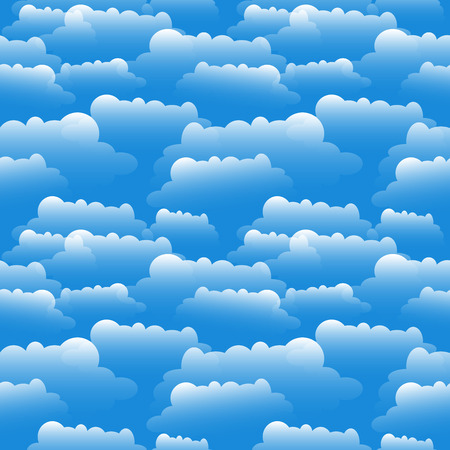 Clouds illustration over blue.のイラスト素材