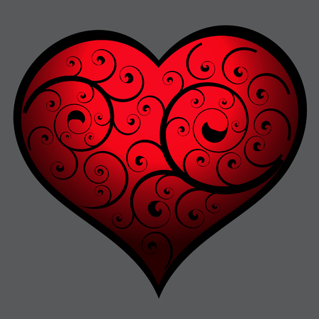 Abstract floral heart. Colorful vector elementのイラスト素材