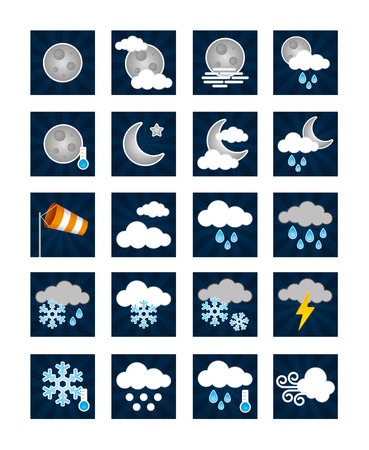 Stock Vector Illustration: Weather Icons - Nightのイラスト素材