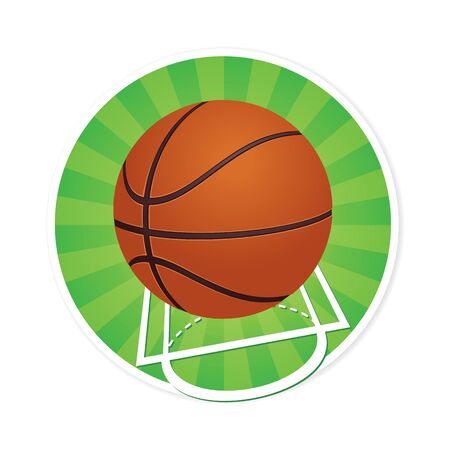 Basketball with court markingsのイラスト素材