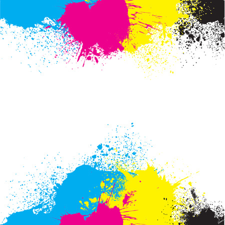 CMYK Paint Splattersのイラスト素材
