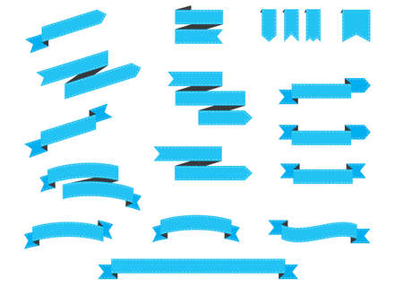 Set of blue vintage ribbonsのイラスト素材