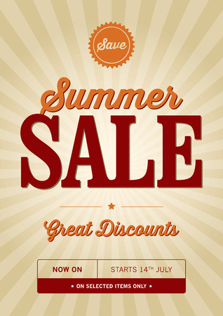 Vintage Summer Sale Posterのイラスト素材