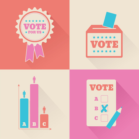 A set of voting graphics for an electionのイラスト素材