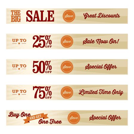 Summer Themed Retail Website Bannersのイラスト素材