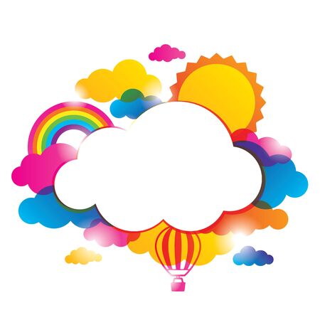 Weather border with cloudsのイラスト素材