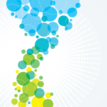 A blue and green abstract background Design with circlesのイラスト素材