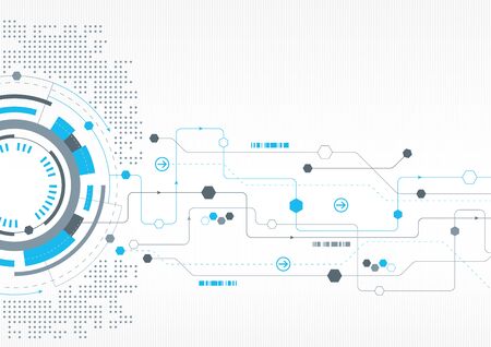 A modern technical design with hexagons and a network themeのイラスト素材