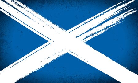 Scottish Saltire Flag Grungeのイラスト素材
